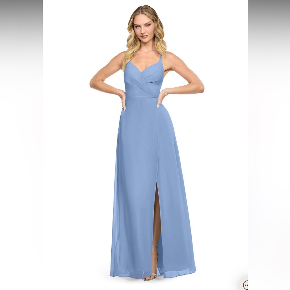 Azazie Davis bridesmaid dress in Steel Blue